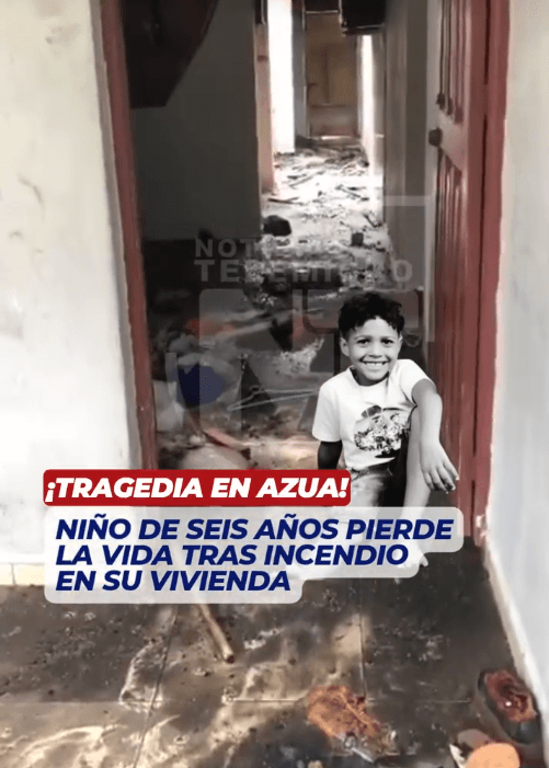 Tragedia en Azua: niño de seis años muere en incendio; dos niñas resultan heridas
